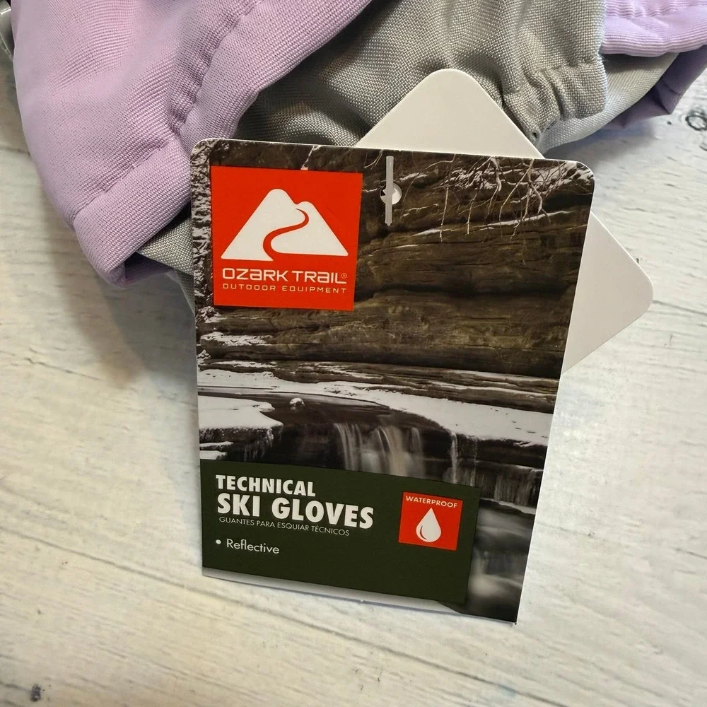 Ozark‎ trail girls light purple technical ski gloves L/XL NEW